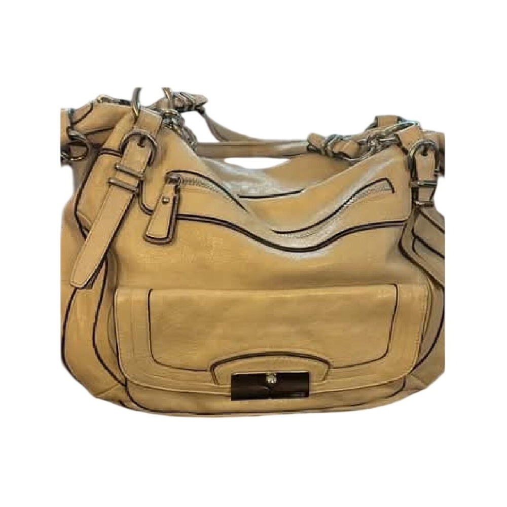 Coach Madison Lindsey Satchel Champagne Parchment Leather Handbag 18643 Mens